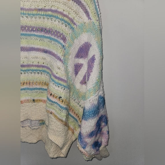 Free people flower child multicolor knit hooded poncho sweater size extra small - Picture 8 of 13